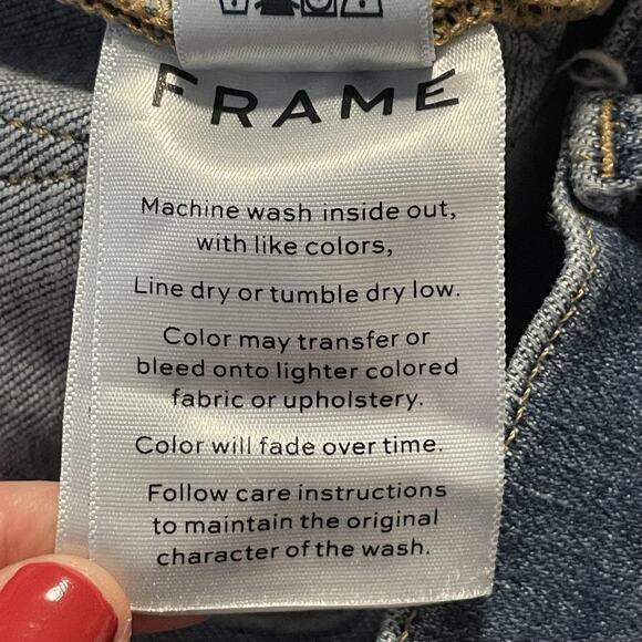 Frame Le High Skinny Jeans Womens 26 Distressed Raw Hem Liverpool Denim Pants - Picture 9 of 12